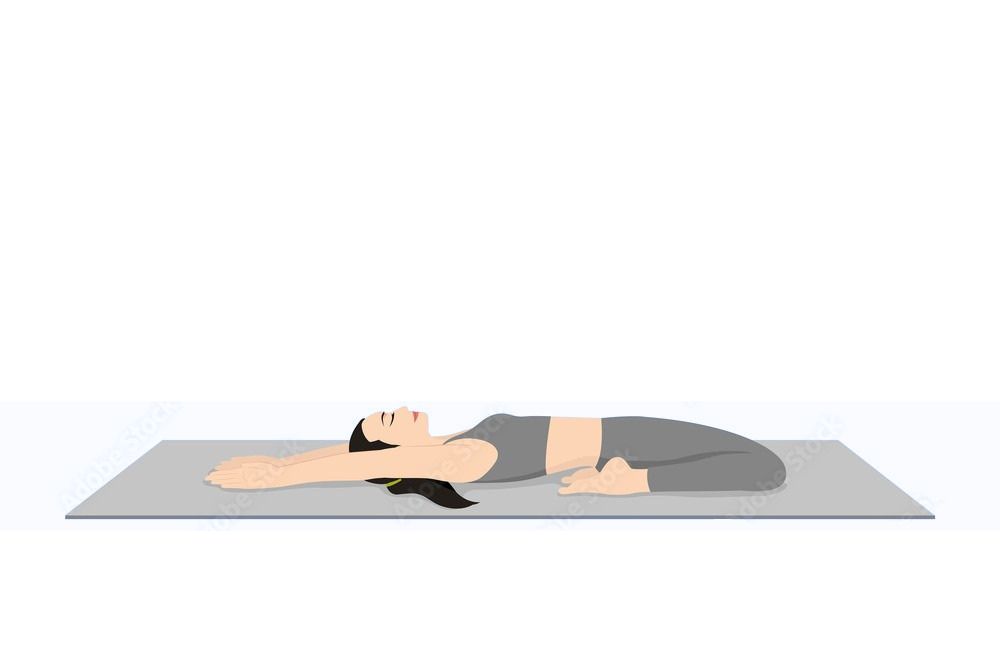 supta virasana posture grossesse yoga recuperation